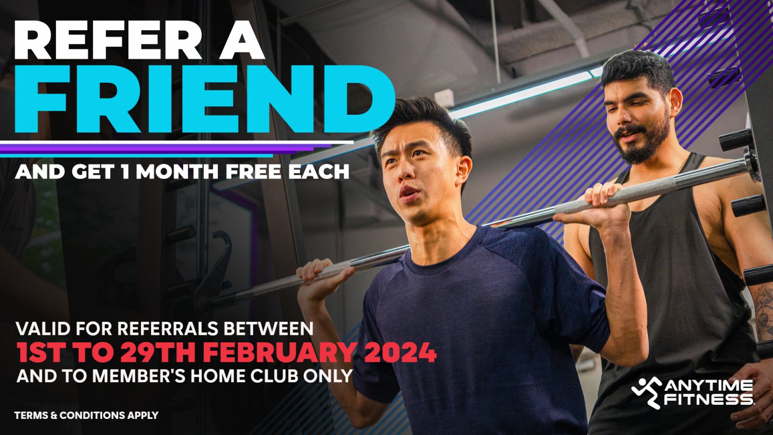 Anytime Fitness Feb Promo Refer A Friend & Get 1 Month Free Each